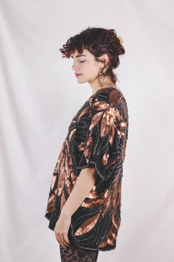 Alva vintagesilkkipaljettipusero