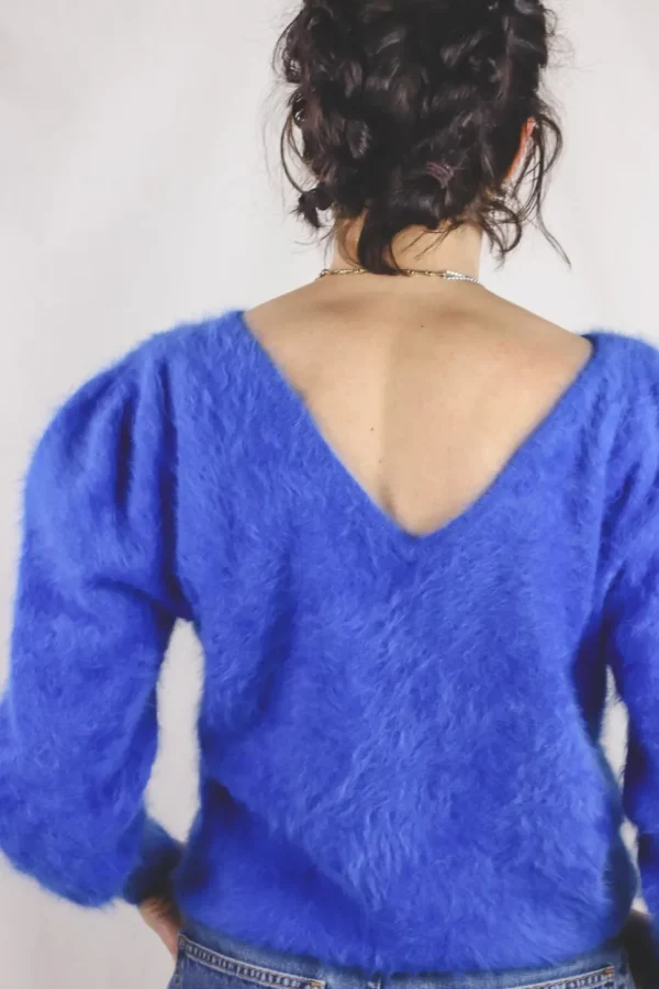 Blue vintageangoraneule