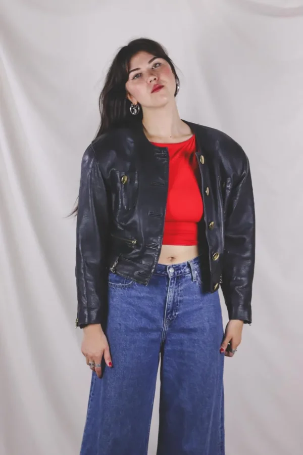 Polly vintagenahkatakki