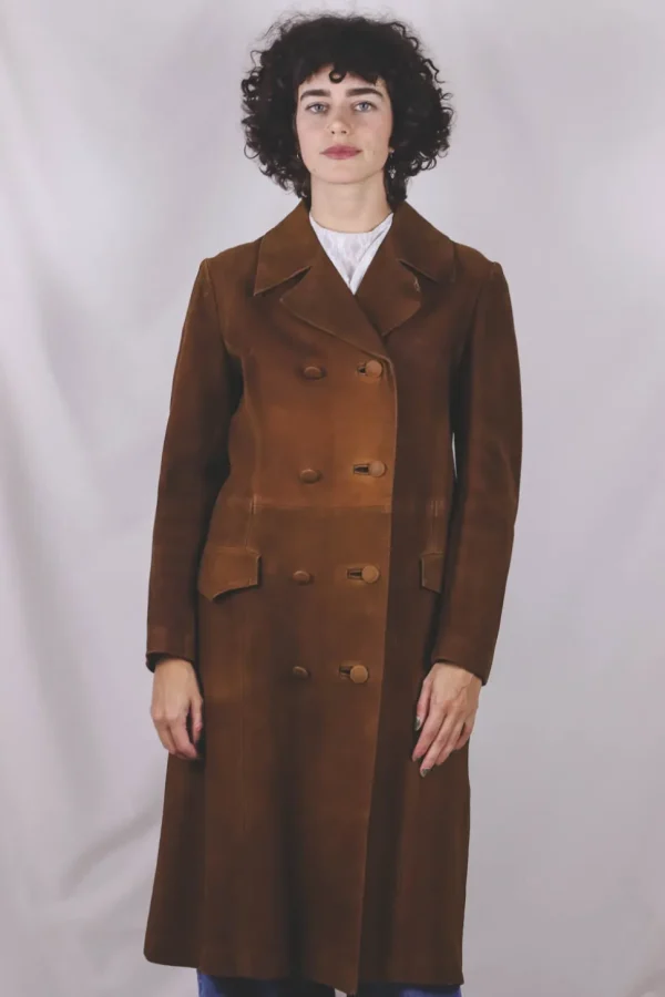 Sally kotimainen 60/70-luvun vintagemokkanahkatakki