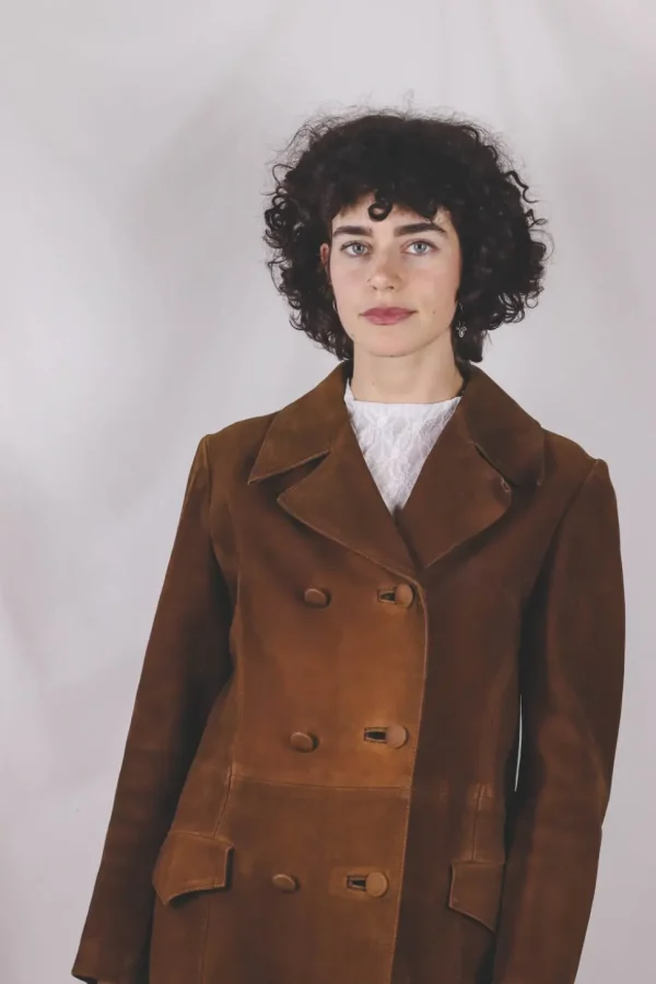 Sally kotimainen 60/70-luvun vintagemokkanahkatakki