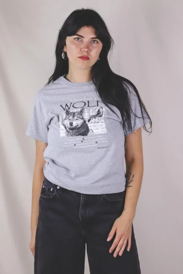 Wolf advice vintage t-paita
